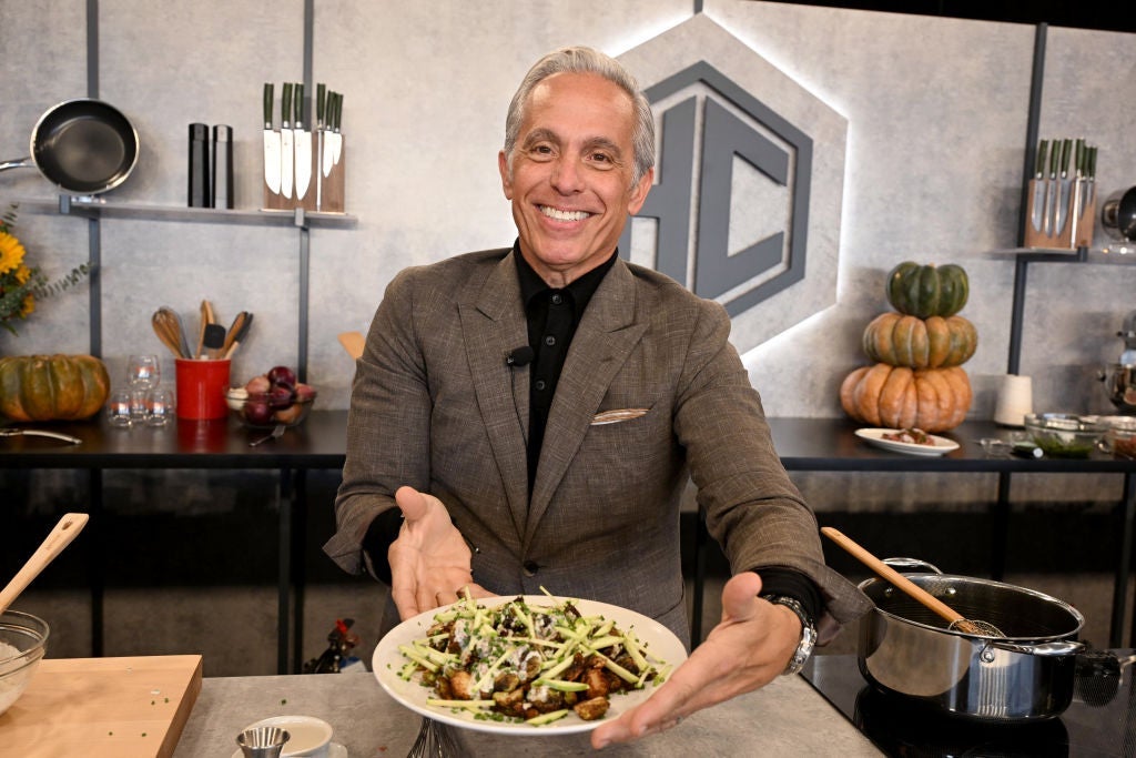 NEW YORK, NEW YORK - OCTOBER 19: Geoffrey Zakarian gives a culinary demonstration during the Food Network New York City Wine & Food Festival presented by Invesco QQQ with Grand Tasting featuring Culinary Demonstrations presented by HexClad at Brooklyn Army Terminal on October 19, 2024 in New York City. (Photo by Dave Kotinsky/Getty Images for NYCWFF)