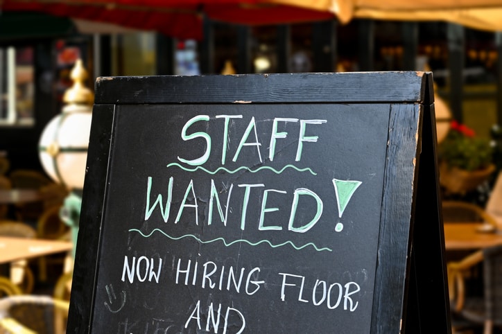 now hiring sign - staff wanted Unemployment Rate in Florida