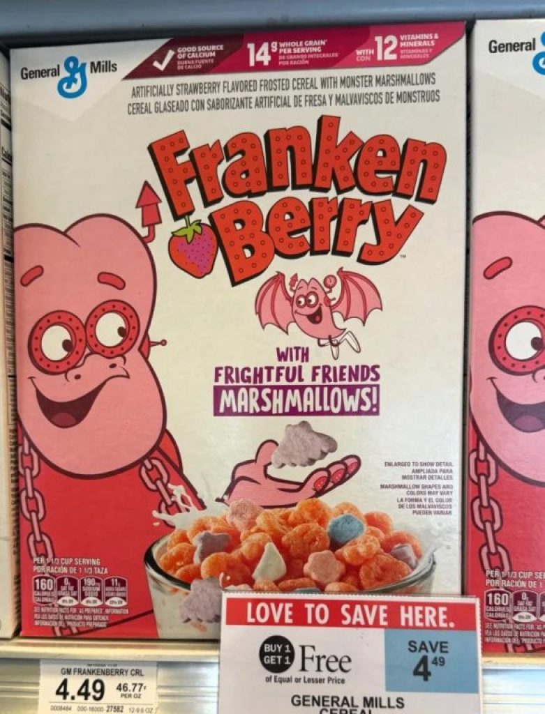 Franken Berry cereal box