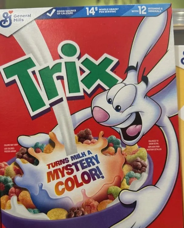 Trix cereal box